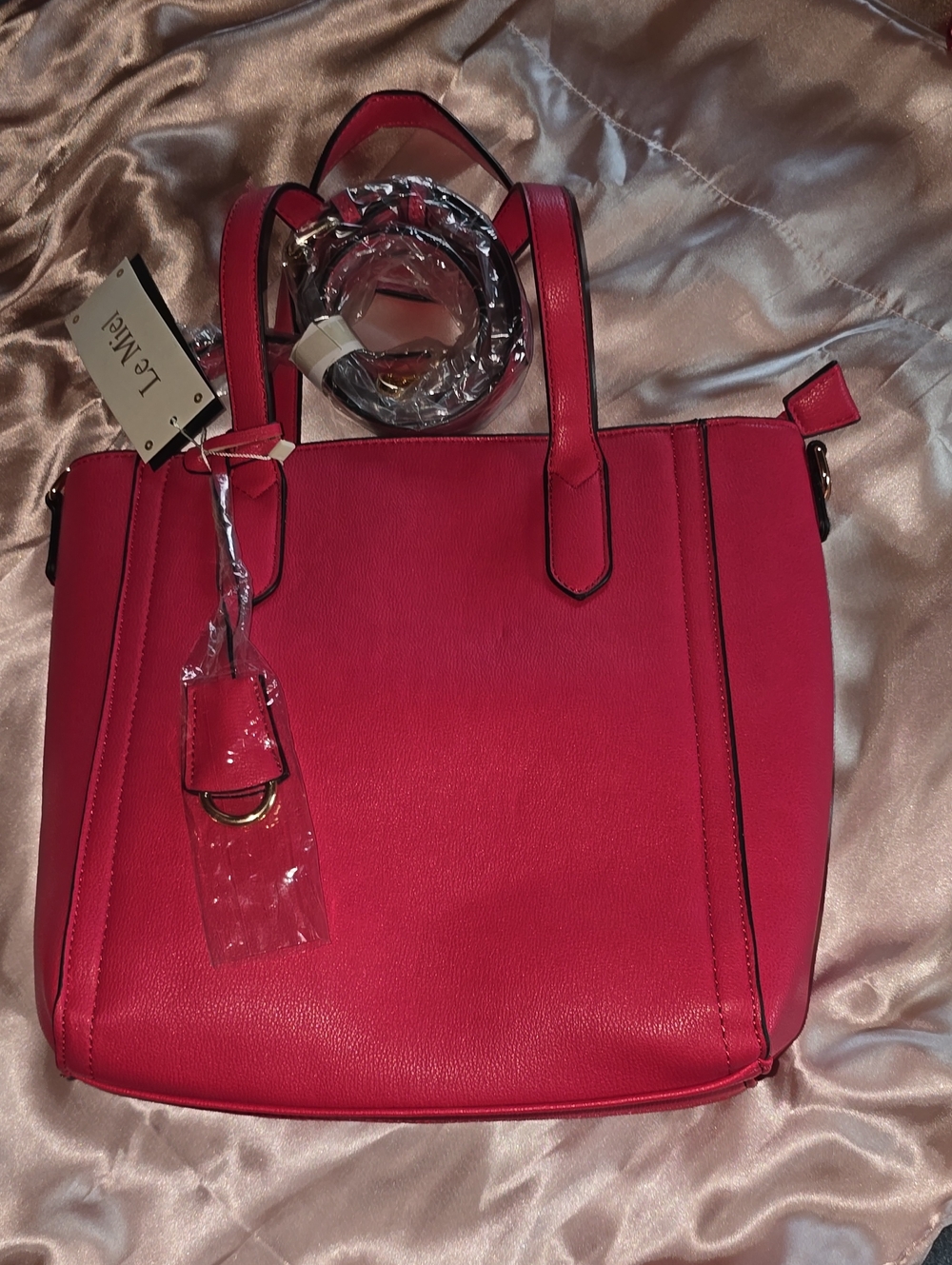 NWT HOT PINK Structured Tote Bag